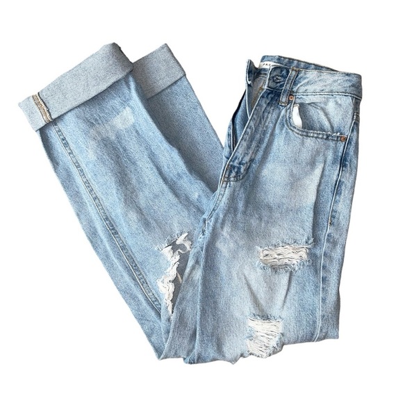 Light Blue Ripped Boyfriend Jeans from PacSun | Size 23 | Great Condition - Picture 5 of 7